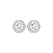 1.16 CTW Round Diamond Halo Earrings