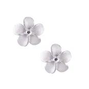 11mm Plumeria Stud Earrings in Precious Silver