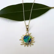 Abalone Sun Brass Necklace