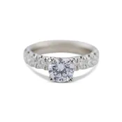 14K White Gold 0.87 Ct Diamond Engagement Mounting