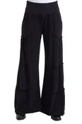 Carola Side-Tiered Wide-Leg Fleece Pant