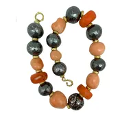 Angel Skin & Tibetan Coral With Oxidized Silver — Hughes Bosca