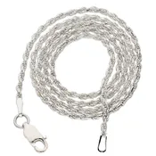 2mm Sterling Silver Diamond-Cut Rope Chain Necklace