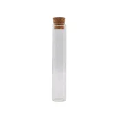 116mm Clear Glass Blunt Tube w/ Wood Cork - (100 Count Per Sleeve)