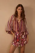 Aurora Stripes Lurex Front Ties Blouse