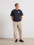 Adam Loose Tapered Fit Cord Trousers In Putty