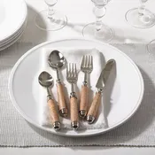 Bark Wood Flatware, Set Of 5 - Ecru