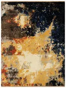 Afghan Modern HM Navy Gold Abstract Rug