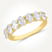 10KT Yellow Gold Seven Stone Oval Ring 1.40 CT. T.W.