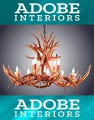 10 Light Oblong Inverted Mule Deer Antler Chandelier