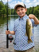 Boys' Western Fishing Shirt with Snaps | Style B-F-19