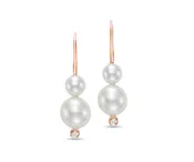 14K Rose Gold Freshwater Pearl Drop Earrings