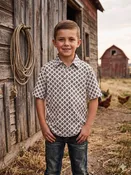 Boys' Western Knit Polo with Snaps | Style ATWB-POLO-15