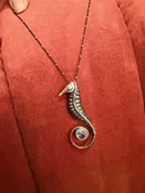 BLUE TOPAZ SEAHORSE NECKLACE — JOHNNIE Q
