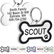 Bone Dog ID Tag with Enamel Paw