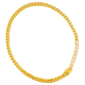 Culbreth's Jewelers Glam Chain Necklace – Sparkling Cubic Zirconia Cuban Chain in Gold Plated