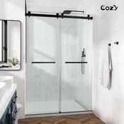 56-61″ W x 66″ H Frameless Double Sliding Tub Door