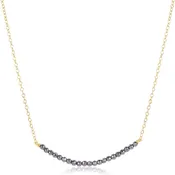 16" Necklace Gold - Beaded Bliss Silver Faceted Hematite