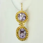 14k Amethyst Amulet Earrings