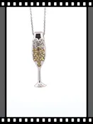 14KT WG DIAMOND CHAMPAGNE PENDANT
