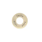 10K Brushed Gold 'Faith, Hope, and Love' Halo Pendant