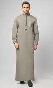 Arabian Black Emroidery Detail Thobe for Men