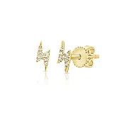 14k Gold .05 Total Weight Diamond Mini Bolt Studs