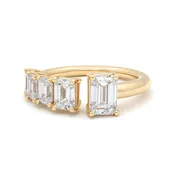 Emerald Cut Open Ring - Lab-Grown Diamond