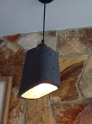 Pendant- Angular Textured Black with Copper Interior