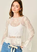 Aaron and Amber Lace Ruffles Layered Top