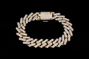 10K YELLOW GOLD 11.62 CTW DIAMOND CUBAN LINK BRACELET 9"