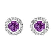 Amethyst and Diamond Earrings
