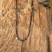Turquoise And Tiny Silver Charm Necklace