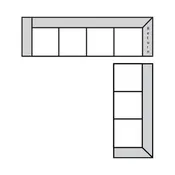 Arlington - Left Arm 4 Seat Sofa w/ Right Return & Right Arm 3 Seat Sofa 129"x129"