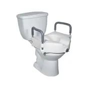 2-in-1 Locking Raised Toilet Seat with Tool-free Removable Arms