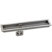 36″ x 6″ Stainless Steel Linear Drop-in Fire Pit Pan With Electric Ignition System kit, CSA Certified