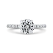14K Two Tone Gold Round Diamond Engagement Ring (Semi Mount)