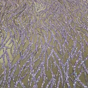 Flowing flame Beaded Sequin Lace (Lavender)