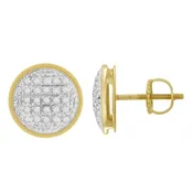 0.05CT RD DIAMONDS SET IN 10KT YELLOW GOLD LADIES EARRING