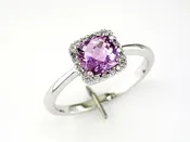 DIAMOND AND AMETHYST WHITE GOLD RING