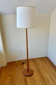 1950s Danish Modern Solid Teak Tall Floor Lamp — Klassik