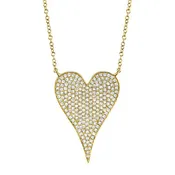 0.43ct Yellow Gold Diamond Heart Pendant