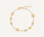 AFRICA  18K Yellow Gold Bead Bracelet, 6.25-7.75"