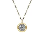0.21ctw Halo Pendant Necklace - Yellow Gold
