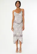 Abstract Leopard Print Midi Dress