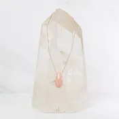 Peach Moonstone teardrop necklace
