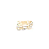 .11RD 14K Yellow Gold Diamond Chain Link Ring