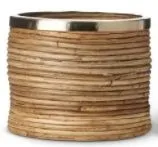 10" BAMBOO BASKET W/GOLD TRIM