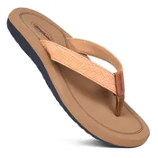 AEROTHOTIC FM402 EDEN TAN NON SLIP COMFORTABLE THONG SANDAL