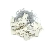 0.6" x 1" White Paper Elastic String Price Tags